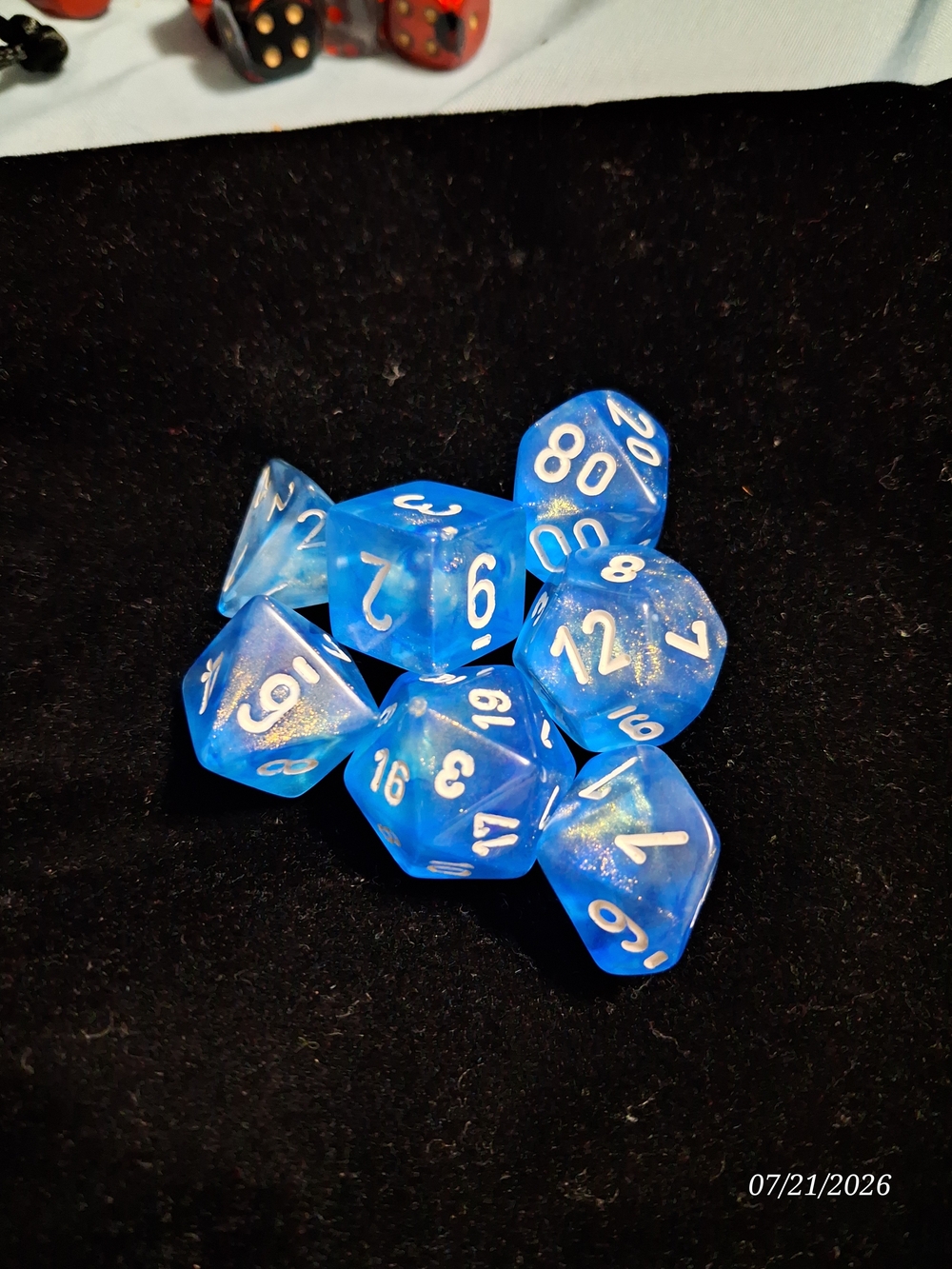 Source Unknown Blue White Number RPG Dice Set